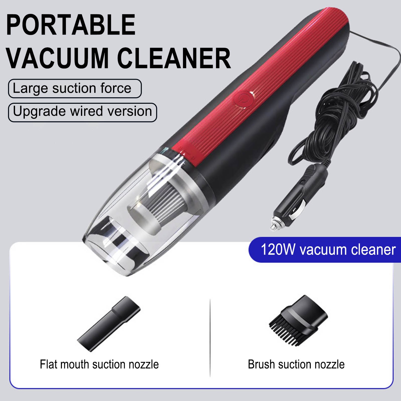 Latrodar Vacuum Cleaner Portable Handheld Car Vacuum Cleaner High Durability dheld Vacuum Cleaner B 12.4x3.2 Inch Home Essentials